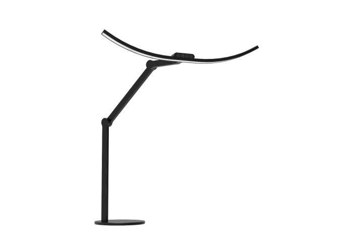 Kurvet Skrivebordslampe - Med svingarm og base - 1600 Lumen - Sort