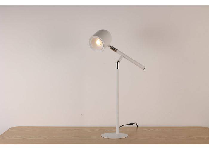 Klassisk & Minimalistisk Skrivebordslampe - Med Base & Transformbar arm - Hvid