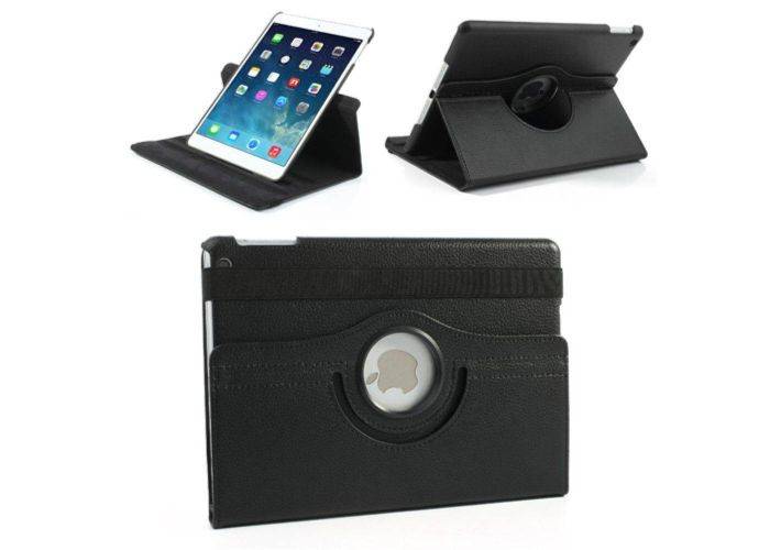 iPad Air 1 (iPad 5) - 360 Graders Roterbart Læder Etui - Sort