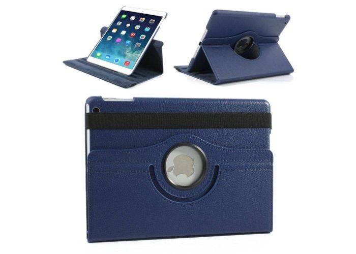 iPad Air 1 - Læder cover/etui Roterbar 360 grader - Mørkeblå