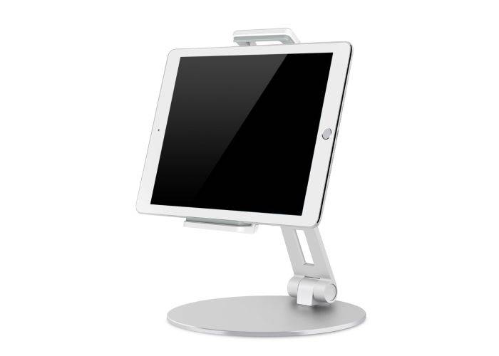 WERGON - Isaac - iPhone / Smartphone / Tablet - Aluminium Fleksibel Desktop Design holder 7-12,9" - Sølv
