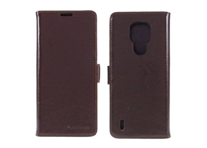 Motorola E7 - AZMARO ægte læder cover / pung - Brun