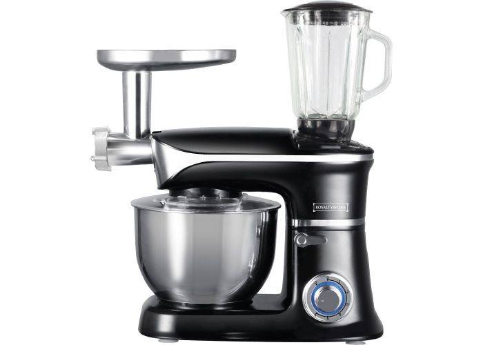 Royalty Line 3-i-1 Køkkenmaskine 1900W / 6.5L Hakker/Blender/Røre - Sort
