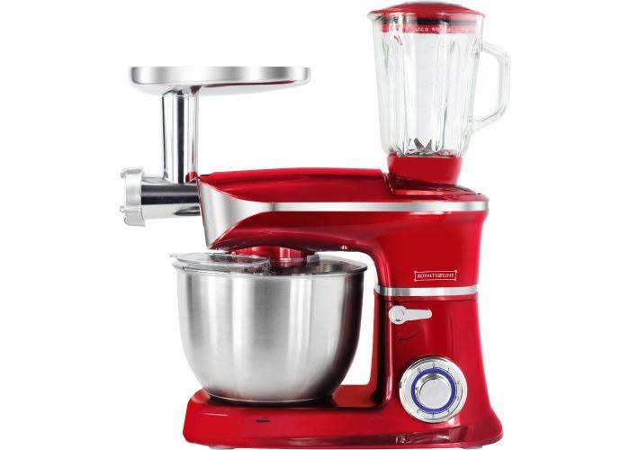 Royalty Line 3-i-1 Køkkenmaskine 1900W / 6.5L Hakker/Blender/Røre - Rød