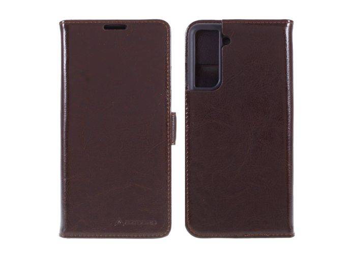 Samsung Galaxy S21 Plus 5G - AZMARO ægte læder cover / pung - Brun