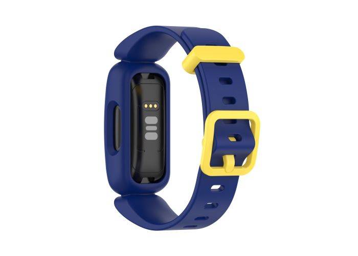 Fitbit Inspire 2/Ace 3 - TPE Gummi urrem - Str. L - Mørkeblå/Gul