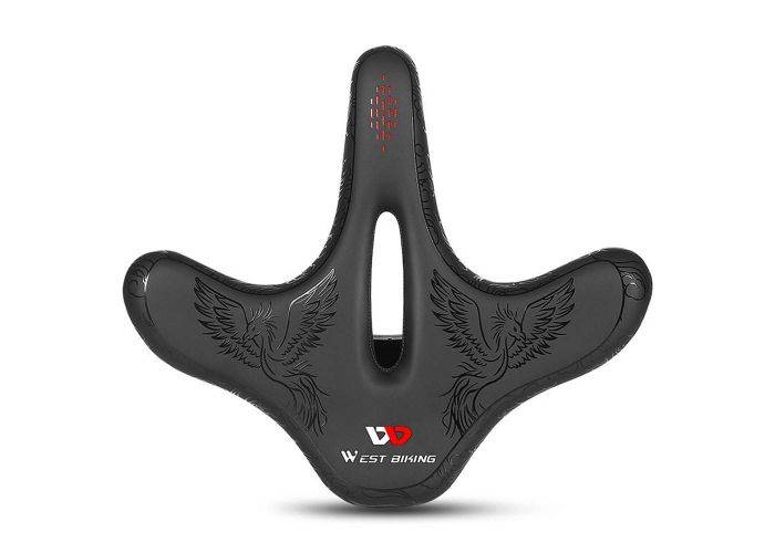 WEST BIKING bred cykelsadel - Ergonomisk / Vandtæt - Sort