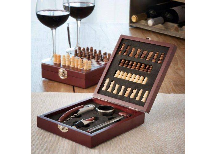 Vinsæt med indbygget Skaksæt (37 Dele)