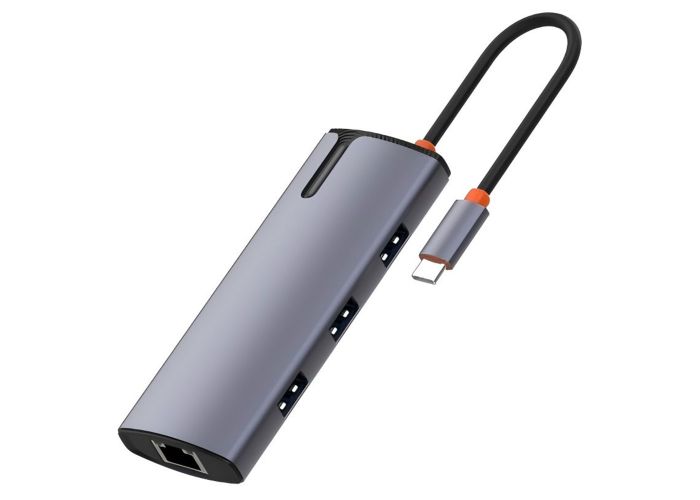 LDNIO USB-C 6-i-1 dockingstation  PD 100W 1×RJ45, 1×Type-C PD, 3×USB 3.0, 1×USB 2.0)