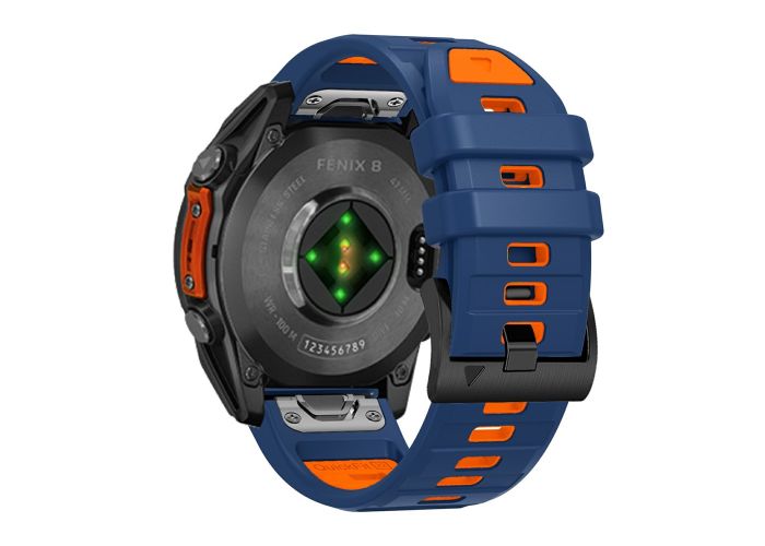  Garmin EPIX Gen 2 / EPIX Pro Gen 2 - Silikone urrem 22mm med QuickRelease - Blå/orange