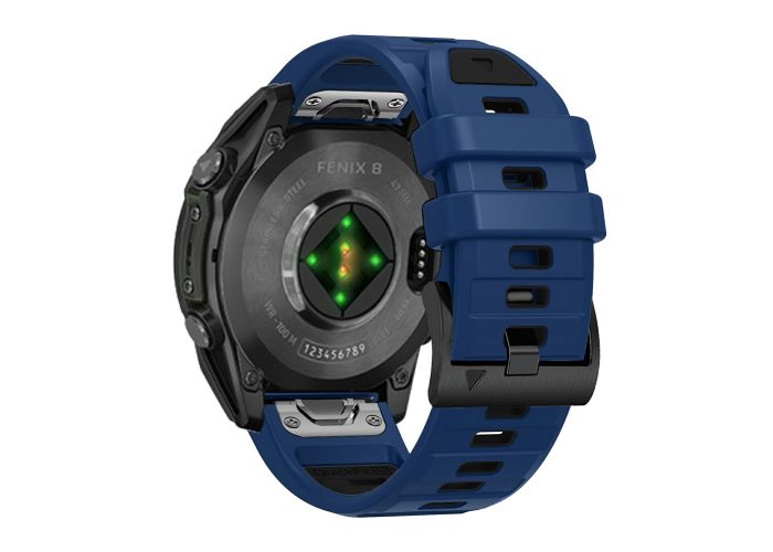  Garmin Fenix 6 / 5 / 5 Plus - Silikone urrem 22mm med QuickRelease - Blå/sort