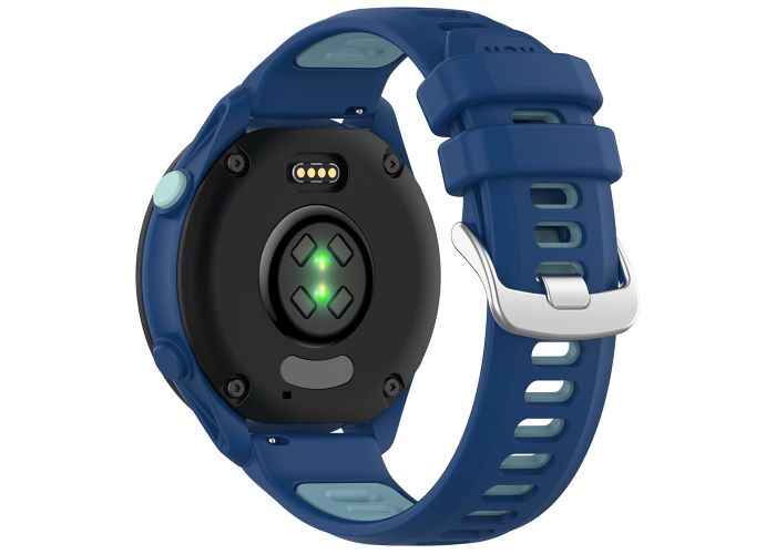 Garmin Forerunner 645 / 645 Music - Silikone urrem 20mm - Dual color - Mørkeblå/lyseblå