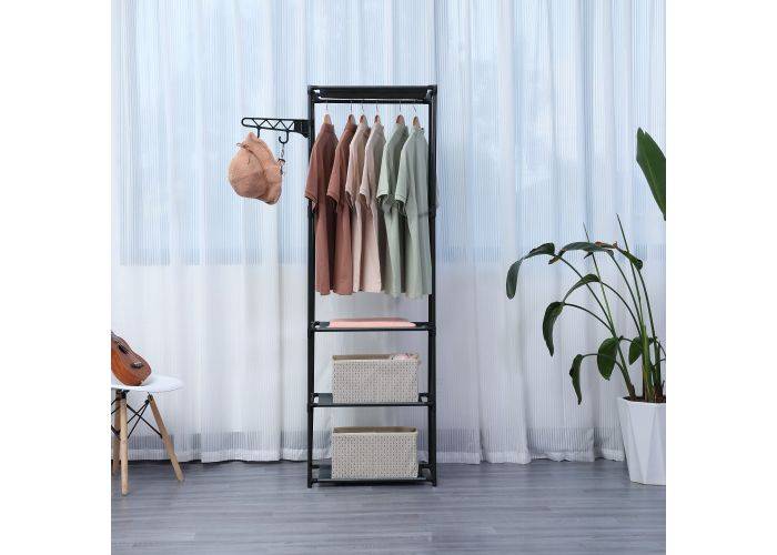 RACK Moon - Garderobe / Tøjstativ i stål - 55x35x170 cm - Sort