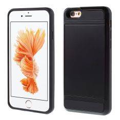 iPhone 6/6s - Hybrid cover med kortholder - Sort