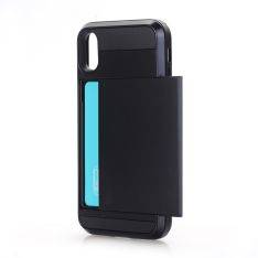 iPhone X/Xs - Armor Hybrid cover med Kortholder - Sort