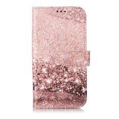 iPhone 11 - Mønstret læder cover / pung - Rosa guld
