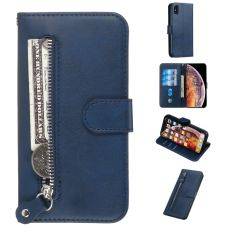 iPhone Xs/X - Læder cover / pung med udvendig lomme - Blå