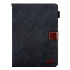 iPad 10.2 ( 2019/2020/2021 )- Læder cover med holder til Touch Pen - Sort