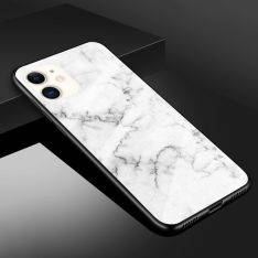 iPhone 11 - Hard cover med bagside af hærdet glas - Marmor Design - Style I