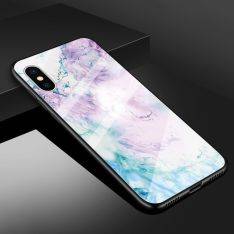 iPhone XS / X - Hard cover med bagside af hærdet glas - Marmor Design - Style E