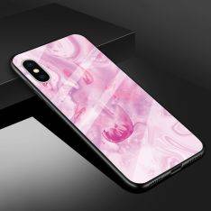 iPhone XS / X - Hard cover med bagside af hærdet glas - Marmor Design - Style F