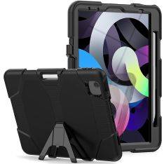 iPad Air 10.9 (2022/2020) Shockproof Hybrid cover med skærmbeskytter & Kickstand - Sort