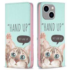 iPhone 14 Max - Læder cover / pung - Printet design - Kat