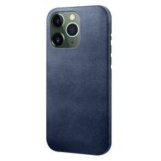 iPhone 14 Pro Max - Slim læder hard cover - Blå