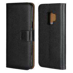Samsung Galaxy S9 - Ægte læder pung / cover - Sort