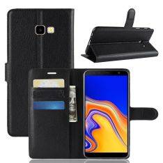 Samsung Galaxy J4 Plus - Læder cover / pung - Sort