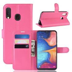 Samsung Galaxy A20E - Læder cover / pung - Rosa
