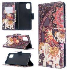 Samsung Galaxy A51 - Mønstret læder cover / pung - Elefant