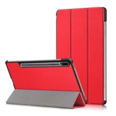 Samsung Galaxy Tab S8 / Tab S8 5G / Tab S7 - Tri-Fold læder cover - Rød