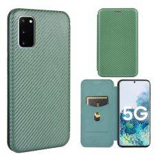 Samsung Galaxy S20 FE / S20 FE 5G - Cover i børstet design med kortholder - Grøn