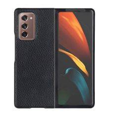 Samsung Galaxy Z Fold2 5G - Ægte læder Hard cover - Sort
