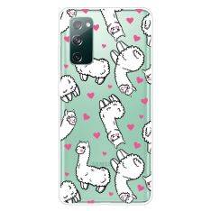 Samsung Galaxy S20 FE / S20 FE 5G - Transparent gummi cover med Printet Design - Alpacas