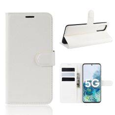 Samsung Galaxy S20 FE / S20 FE 5G - Classic læder cover / pung - Hvid