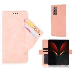 Samsung Galaxy Z Fold 2 - Læder cover / pung med aftagelig udvendig kortholder - Rosa guld
