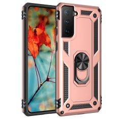 Samsung Galaxy S21 5G - Hybrid cover med indbygget Kickstand & Fingerring - Rosa guld