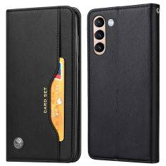 Samsung Galaxy S21 FE 5G - Læder cover / pung med udvendig kortholder - Sort