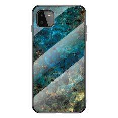 Samsung Galaxy A22 5G - Hybrid cover med bagside af hærdet glas - Marmor Design - Emerald