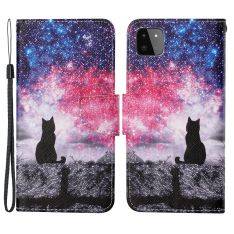 Samsung Galaxy A22 5G - Læder cover / pung - Printet design - Kat