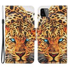Samsung Galaxy A22 5G - Læder cover / pung - Printet design - Leopard