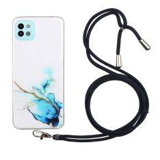 Samsung Galaxy A22 5G - Gummi cover - Marmor Design - Aftagelig strop - Style E