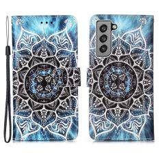 Samsung Galaxy S21 FE 5G - Læder cover / pung - printet design - Mandala blomst