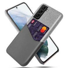 Samsung Galaxy S21 FE 5G - Læder hard cover med kortholder - Grå