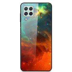 Samsung Galaxy A22 4G - Hybrid cover m/ Bagside af hærdet glas - Kosmos