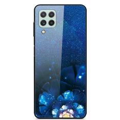 Samsung Galaxy A22 4G - Hybrid cover m/ Bagside af hærdet glas - Lysende blomst