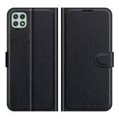 Samsung Galaxy A22 5G - Læder cover / pung - Sort