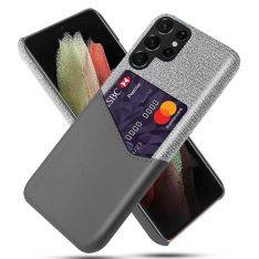 Samsung Galaxy S22 Ultra 5G - KSQ læder Hardcover m/kortholder - Grå